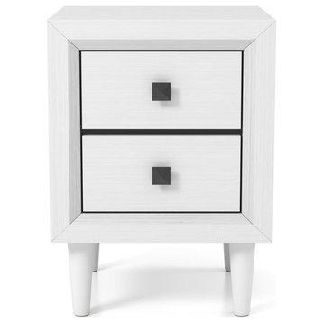 Furniture of America Hetter Transitional Wood 2-Drawer Nightstand in White