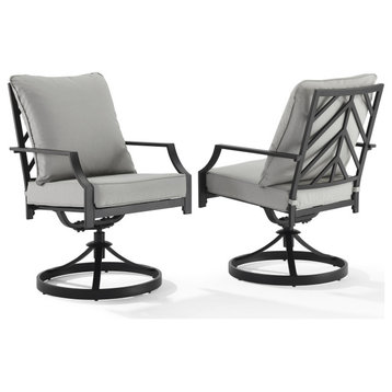 Otto 2Pc Swivel Outdoor Dining Chair Set, 2 Swivel Chairs