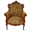 Queen Victoria Arm Chair - Ochre Flowers