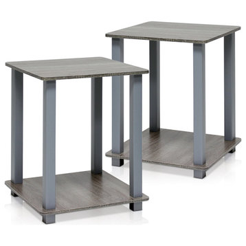 Simplistic End Table, Set of Two, French Oak Grey