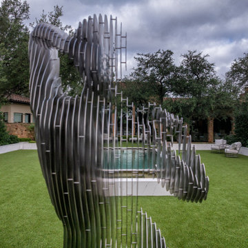 Contemporary Sculpture Garden With Formal Pool & Art-Driven Landscape Design