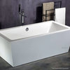 Luxier FSB-005 Luxury Contemporary Freestanding Acrylic Bathtub, White, 67"