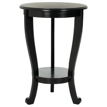 Safavieh Mary Pedestal Side Table, Distressed Black
