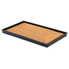 24.5"x14"x1.5" Rubber Boot Tray With Rectangle Embossed Coir Insert
