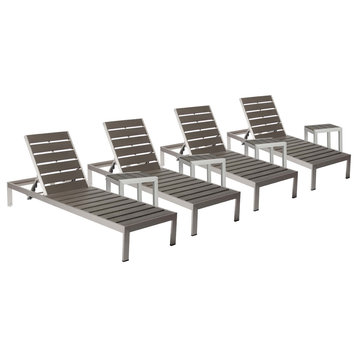 4 Joseph Lounger and 4 Side Table, Gray