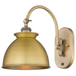 Innovations Lighting - Ballston Adirondack 1-Light 8" Sconce-Arm Swivels Side To Side, Brushed Brass - A truly dynamic fixture, the Ballston fits seamlessly amidst most decor styles. Its sleek design and vast offering of finishes and shade options makes the Ballston an easy choice for all homes.