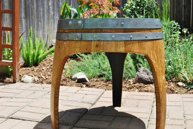 Arched Wine Barrel End Table