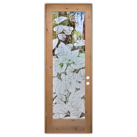 Front Door - Anthurium - Alder Knotty - 36" x 84" - Knob on Right - Pull Open