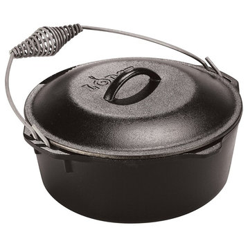 Lodge Dutch Oven With Spiral Bail Handle and Iron Cover, 7 qt.