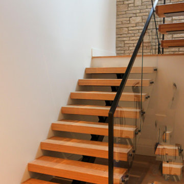 Project #98 | Modern Mono-beam Staircase with Glass Railing