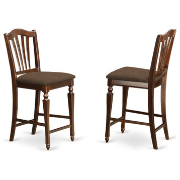 Set of 2 Chairs Chelsea Stools With Upholstered Seat, 24" Seat Height