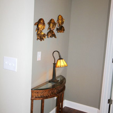 Darker accent paint was added in the hall to master bedroom and dining room wall