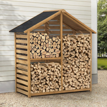 Sunjoy Highwood Cedar Firewood Storage