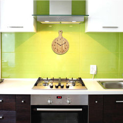 Bon Appetit! Clock- 100% Real Bamboo Butcher Block Cutting Board Design - Wall Clocks