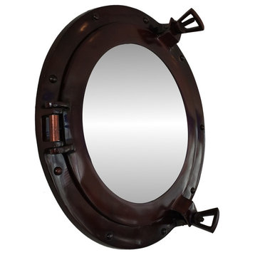 Deluxe Class Porthole Mirror, Antique Copper