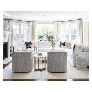 Complete Turnkey Hamptons Project - Transitional - Living Room - Miami ...