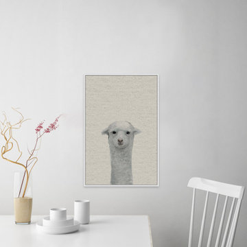"Press the Button" Floater Framed Painting Print on Canvas