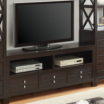 3 Drawer Rectangular TV Concole by Coaster (Cappuccino)