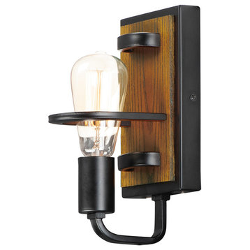 Black Forest 1-Light Wall Sconce in Black / Ashbury
