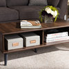 Pierre Mid-Century Modern Brown and Dark Gray Wood Coffee Table