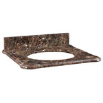 RYVYR - RYVYR S-MALAGO-24DE Malago 25-inch Stone Top - RYVYR S-MALAGO-24DE Malago 25-inch Stone Top - Dark Emperador Marble for Oval Undermount SinkAdd the beauty of natural marble to your bathroom vanity with Ryvyr countertops. This product is pre-sealed for added durability and stain resistance.Finish: Dark Emperador, Light Brown, Dark BrownMaterials: Natural MarbleDimension(in): 25(W) x 1(H) x 22(Depth))Natural Stone custom cut for the Malago vanity Collection.Dark Emperador Marble.Designed for use with RYVYR's CUM177OV or CUM177OV-LN undermount sink.Backsplash Included.Mild soap and water or natural stone cleaner for regular cleaning.