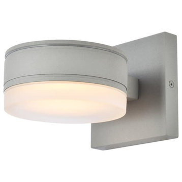 Elegant Lighting LDOD4013 Raine 5" Tall LED Outdoor Wall Sconce - - Silver