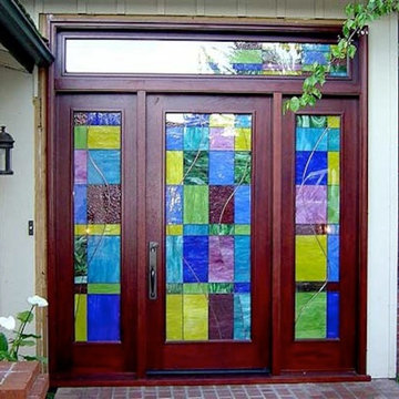 Designer Series Transitional Stained Glass Front Door in Houston, TX