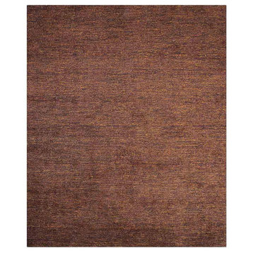 Hand Knotted Loom Silk Mix Area Rug Solid Light Brown, [Rectangle] 8'x10'