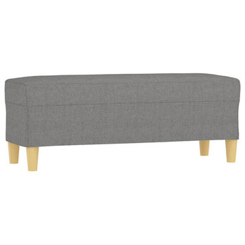 vidaXL Bench Fabric Upholstered Ottoman Bench with Padded Seat Dark Gray Fabric