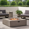 GDF Studio Hearth Square 50K BTU Outdoor Gas Fire Pit Table With Tank Holder, Light Gray
