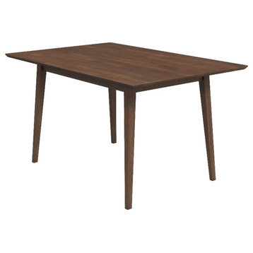 Pemberly Row Mid-Century Modern 47" Rectangular Solid Wood Dining Table in Brown