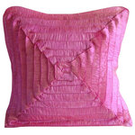 The HomeCentric - Vintage Blush, Pink Crushed Art Silk 18"x18" Throw Pillow Cover - Vintage Blush is an exclusive 100% handmade decorative pillow cover designed and created with intrinsic detailing. A perfect item to decorate your living room, bedroom, office, couch, chair, sofa or bed. The real color may not be the exactly same as showing in the pictures due to the color difference of monitors. This listing is for Single Pillow Cover only and does not include Pillow or Inserts.