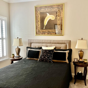 Black, Gray and Gold Guest Bedroom