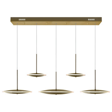 Ovni LED Island with Pool Table Chandelier with Brass Finish