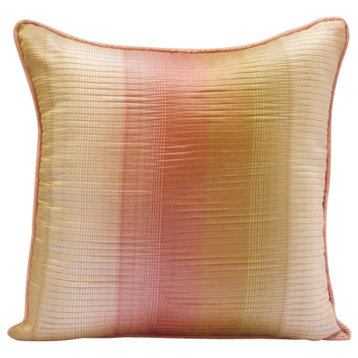 Textured Ombre 12"x12" Jacquard Weave Pink Pillow Cases, Fairytale