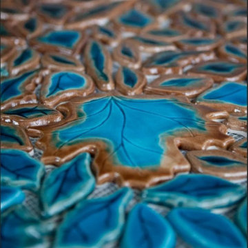 Special hand decor leaf model tile