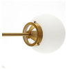 12-Light Dimmable Sputnik Sphere Chandelier, White Glass Shades