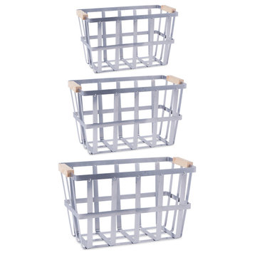 DII Asst Galvanized Metal Urban Modern Basket Set of 3