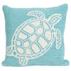 Frontporch Turtle Indoor/Outdoor Pillow 18" Square, Aqua