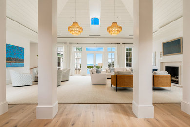 Example of a beach style living room design in Miami