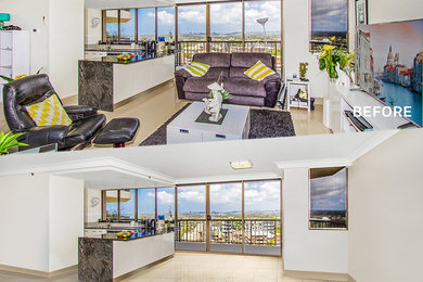 Photo of a modern living room in Sunshine Coast.