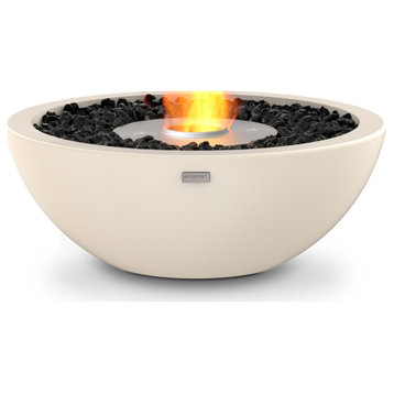 EcoSmart™ Mix 600 Concrete Fire Pit Bowl - Smokeless Ethanol Fireplace, Bone, Ethanol Burner