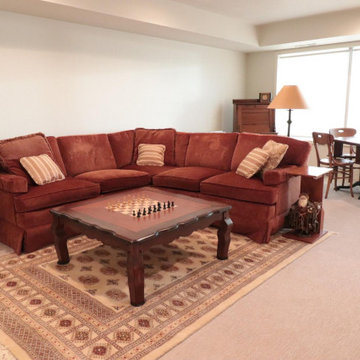 Basement furnished with existing furniture