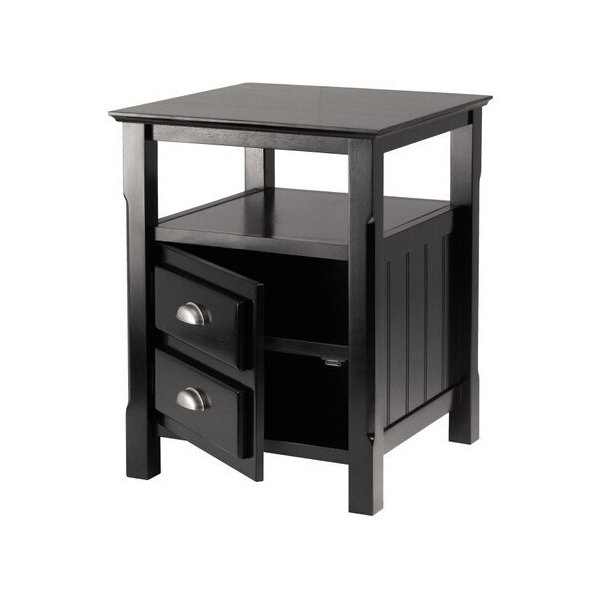 Winsomewinsome Timber Nightstand In Black Finish Dailymail