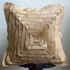 Gold Vintage Style Frills 16"x16" Silk Pillows Cover, Vintage Gold Frills