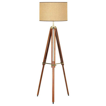 Pacific Coast Lighting Tripod 57" Wood and Metal Floor Lamp in Walnut