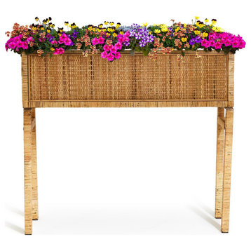 Two's Company 53820 Elevated Beautiful Hand Crafted Rattan Table Planter