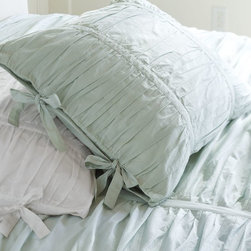 Hadley Ruched Sham-Blue - Pillowcases And Shams