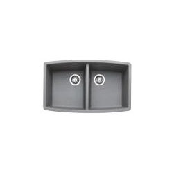Blanco Performa 33" Metallic Gray Double Undermount Bowl - Kitchen Sinks