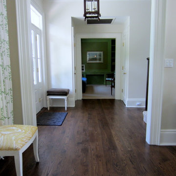 LATTINGTOWN: SELECT WHITE OAK INSTALLED/FINISHED W DARK WALNUT STAIN + TUNG OIL